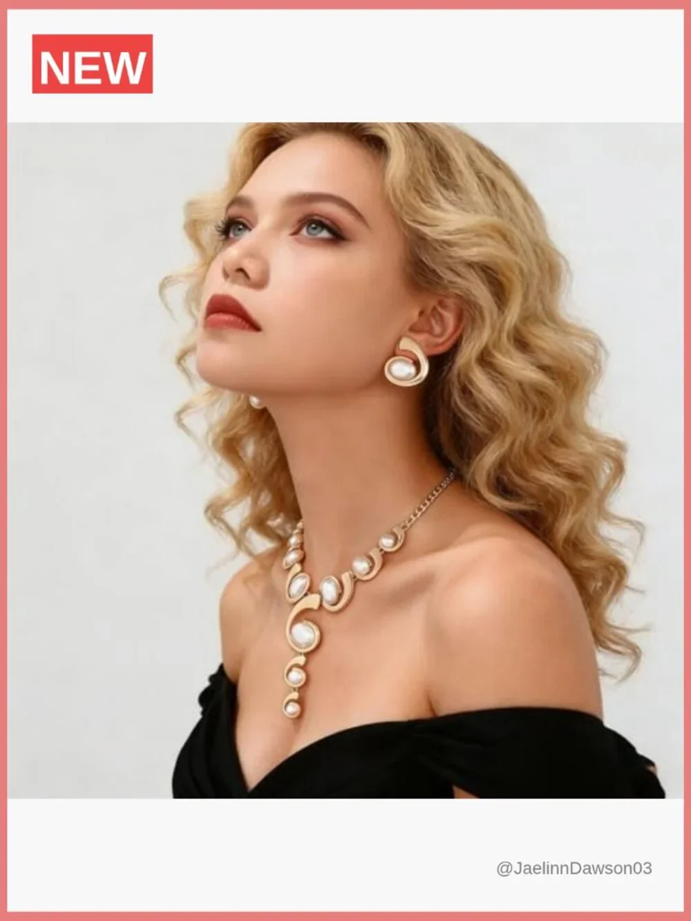 Boho Western Chunky Pendant Necklace Stack Earring Set Trendy Adjustable